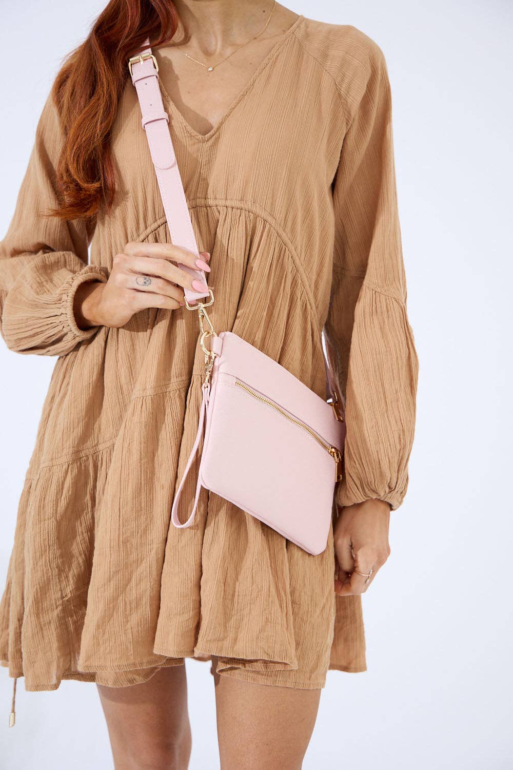 Nakoa The Label - Vegan PU Leather Arizona Crossbody - Light Pink