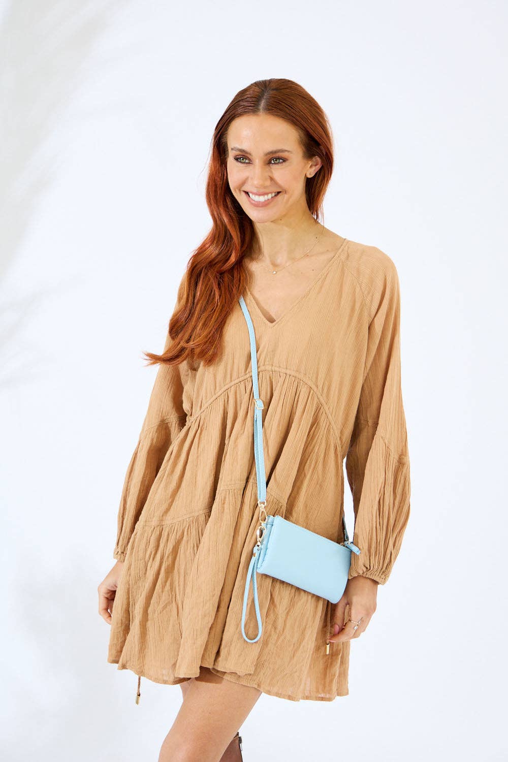 Nakoa The Label - Vegan PU Leather New Haven Crossbody Wallet - Light Blue