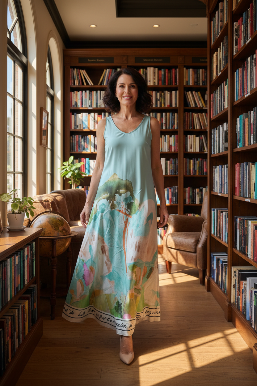 Take me to Italy - O/S Italian Silk WIDE STRAP V-Maxi Dress - TURQUOISE