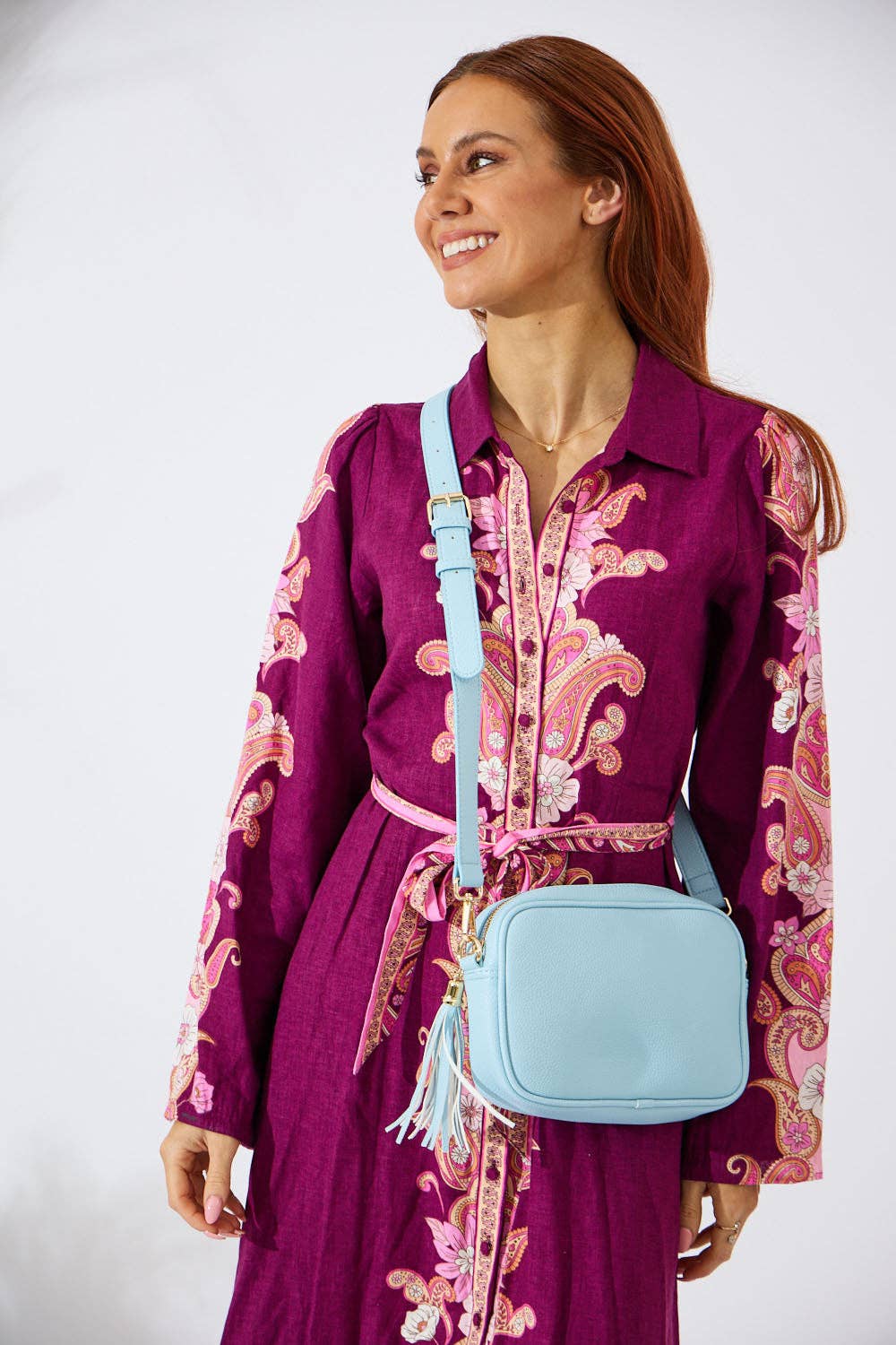 Nakoa The Label - Vegan PU Leather Sandy Springs Crossbody - Light Blue