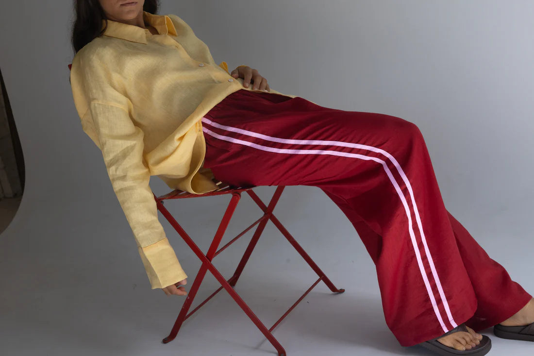 Loco Linen - Linen Pant Crimson