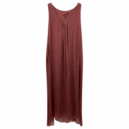 VeraMay - 6796 Bruciato Italian Made & Designed Silk Maxi Dress  - S/m