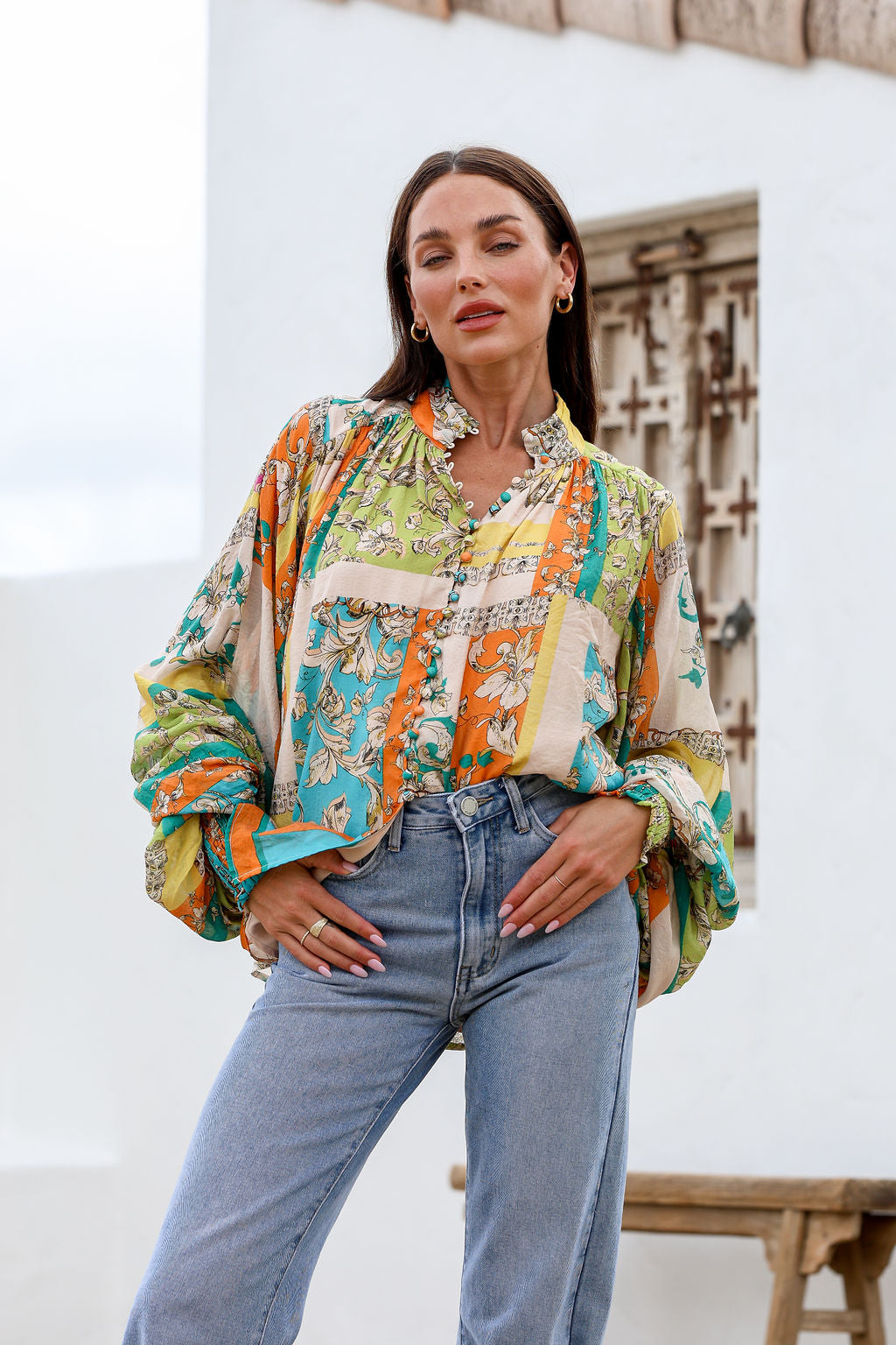 Bliss Blouse - Orange Shelly