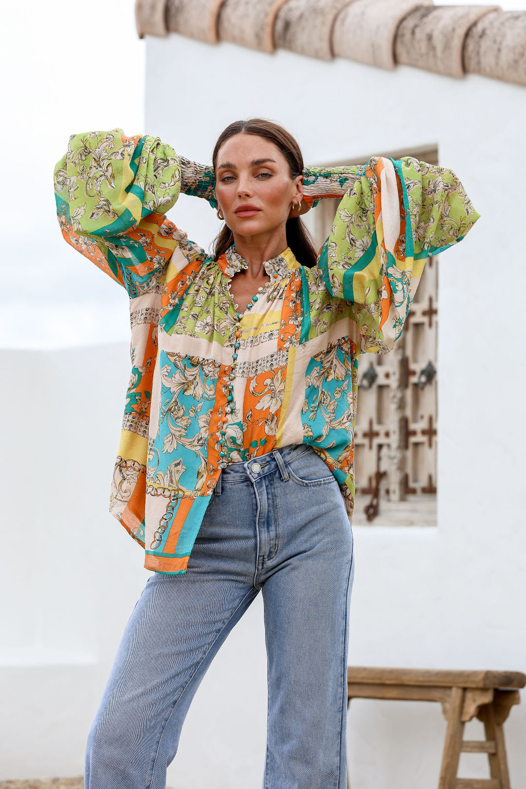Bliss Blouse - Orange Shelly