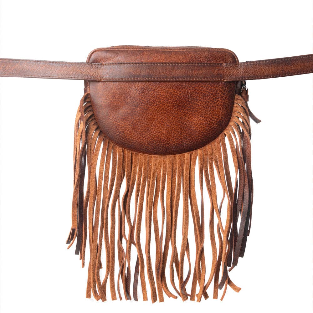 Myra Bag - Myra Zidana Stormy Trails Fringed Veg Tanned Leather Bag in Vintage Ember - Vintage Ember
