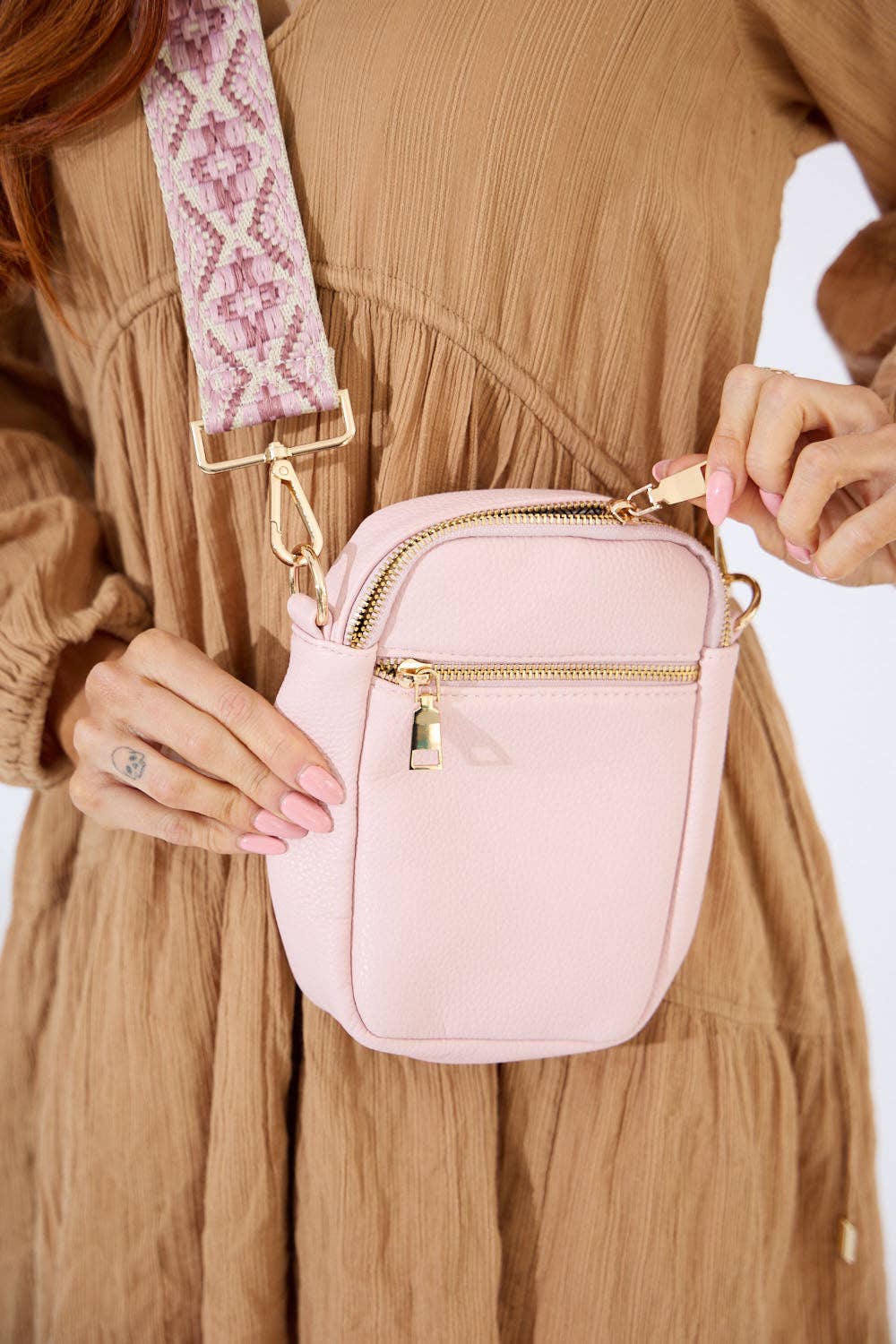 Nakoa The Label - Vegan PU Leather Palm Springs Phone Bag - Light Pink