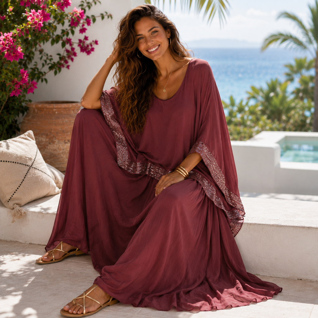 VeraMay - 6579 ITALIAN SILK DRESS  BRUCIATO - S/M