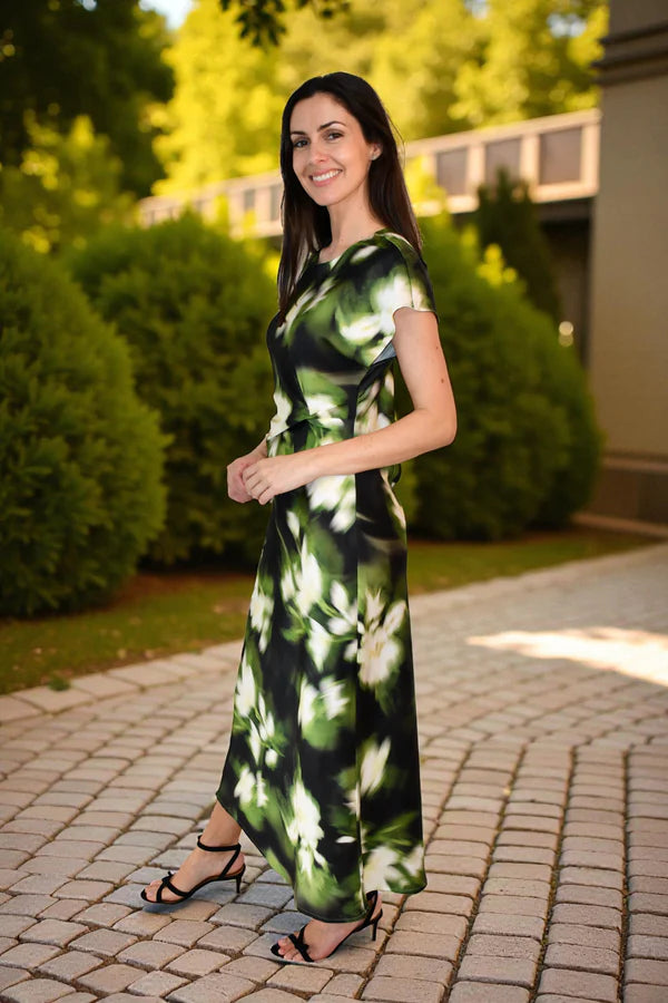 Satin Twist Front Dress - 3 Prints