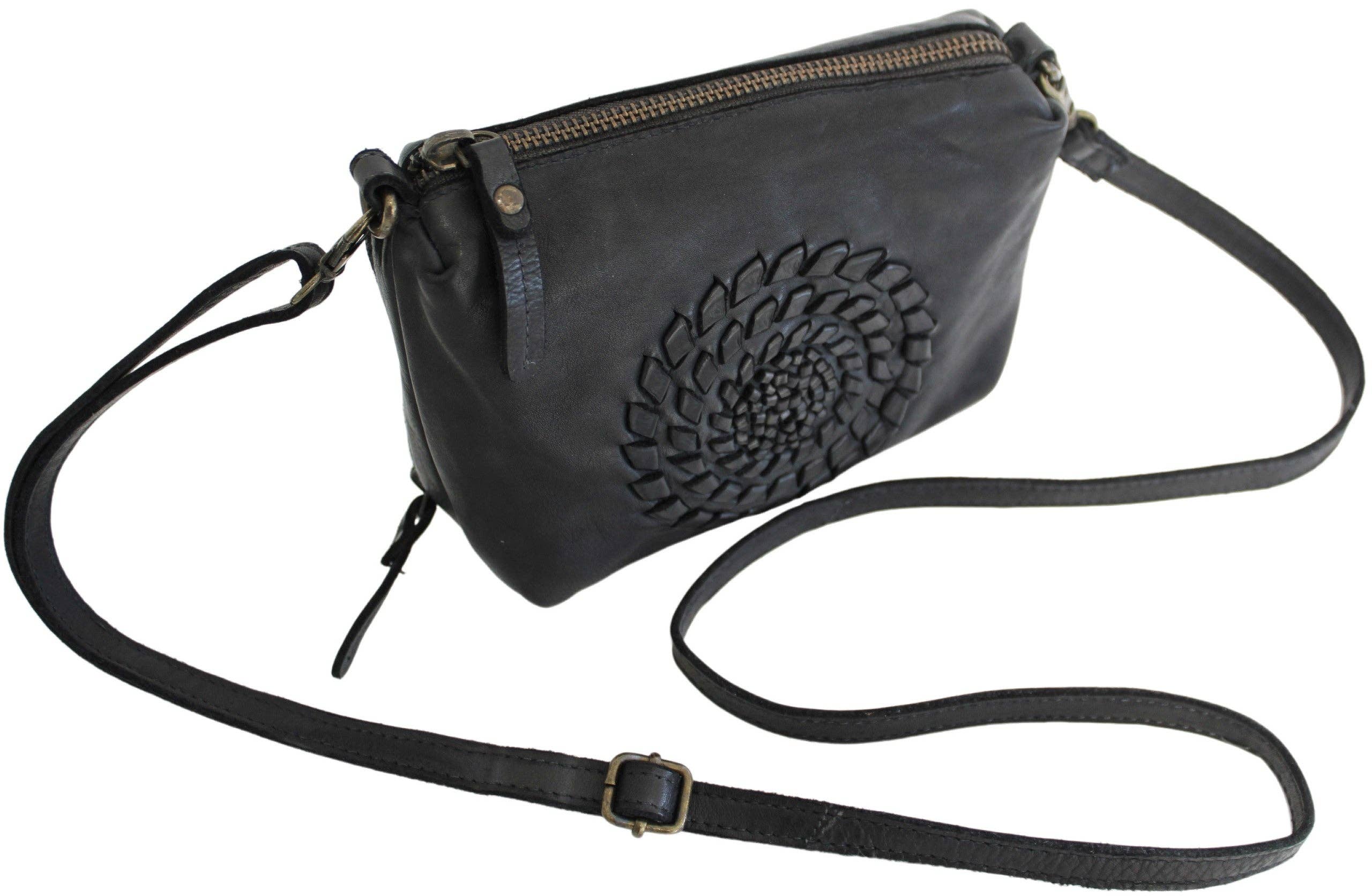 hide & chic - Quality Full Grain Leather Shoulder Bag with Adjustable Shoulder Strap. Style No:1867.
