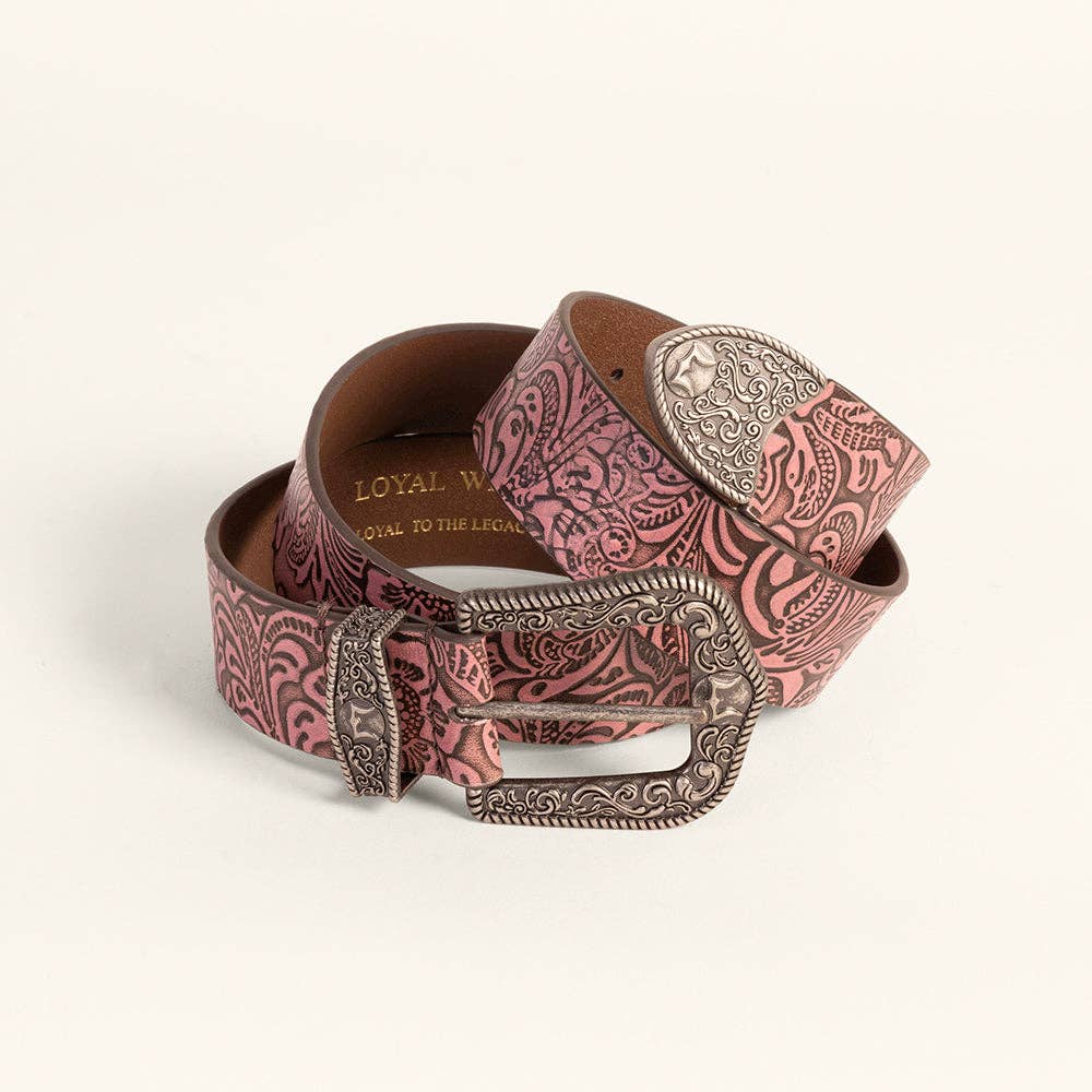 Myra Bag - Loyal West Sophia Belt-Pink Floral Leather - L