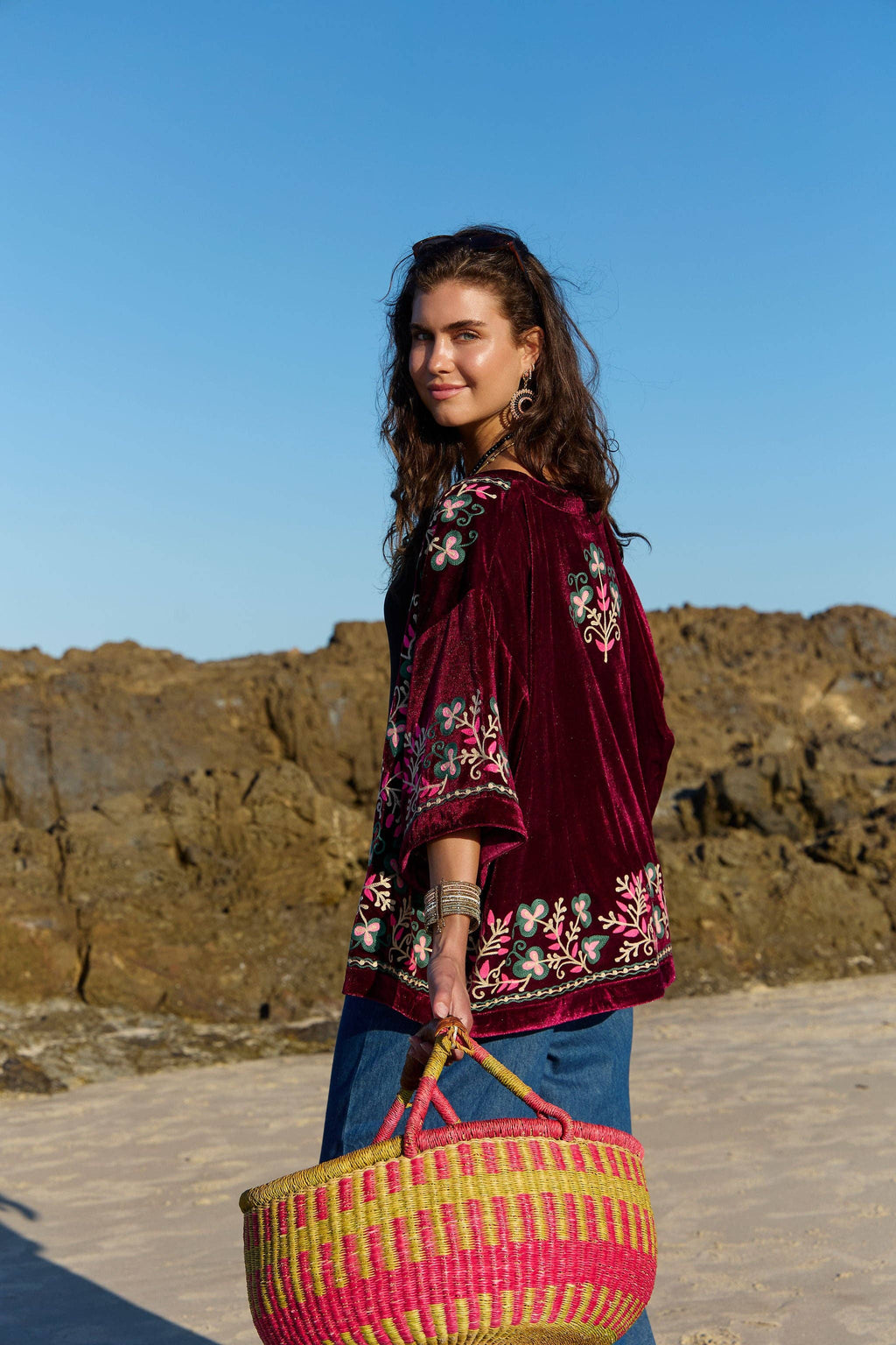 Velvet Kimono Jacket Bondi Embroidery