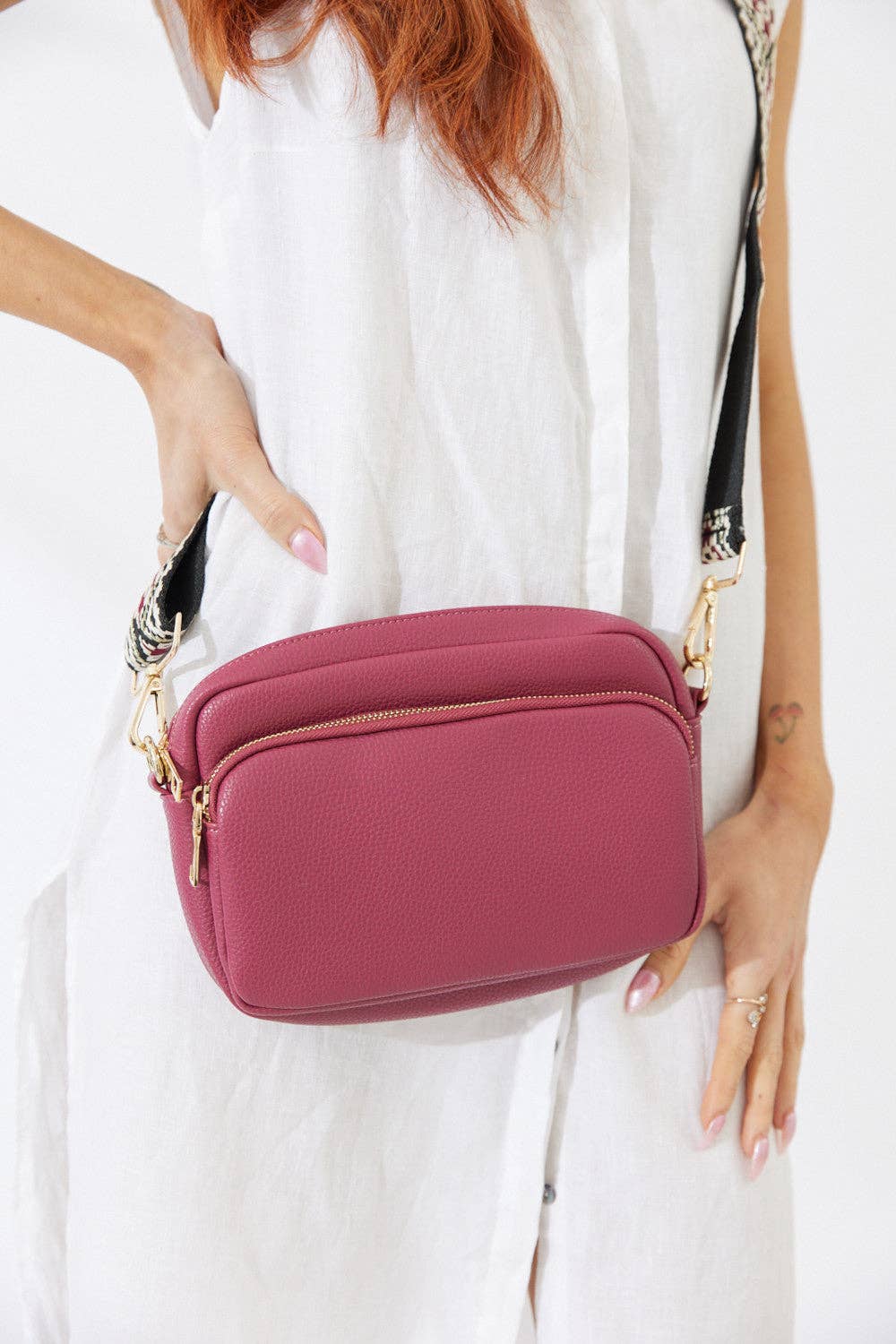 Nakoa The Label - Vegan PU Leather California Crossbody - Berry