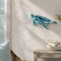 DARLIN - Capiz Blue Turtle Swim Left Wall Art