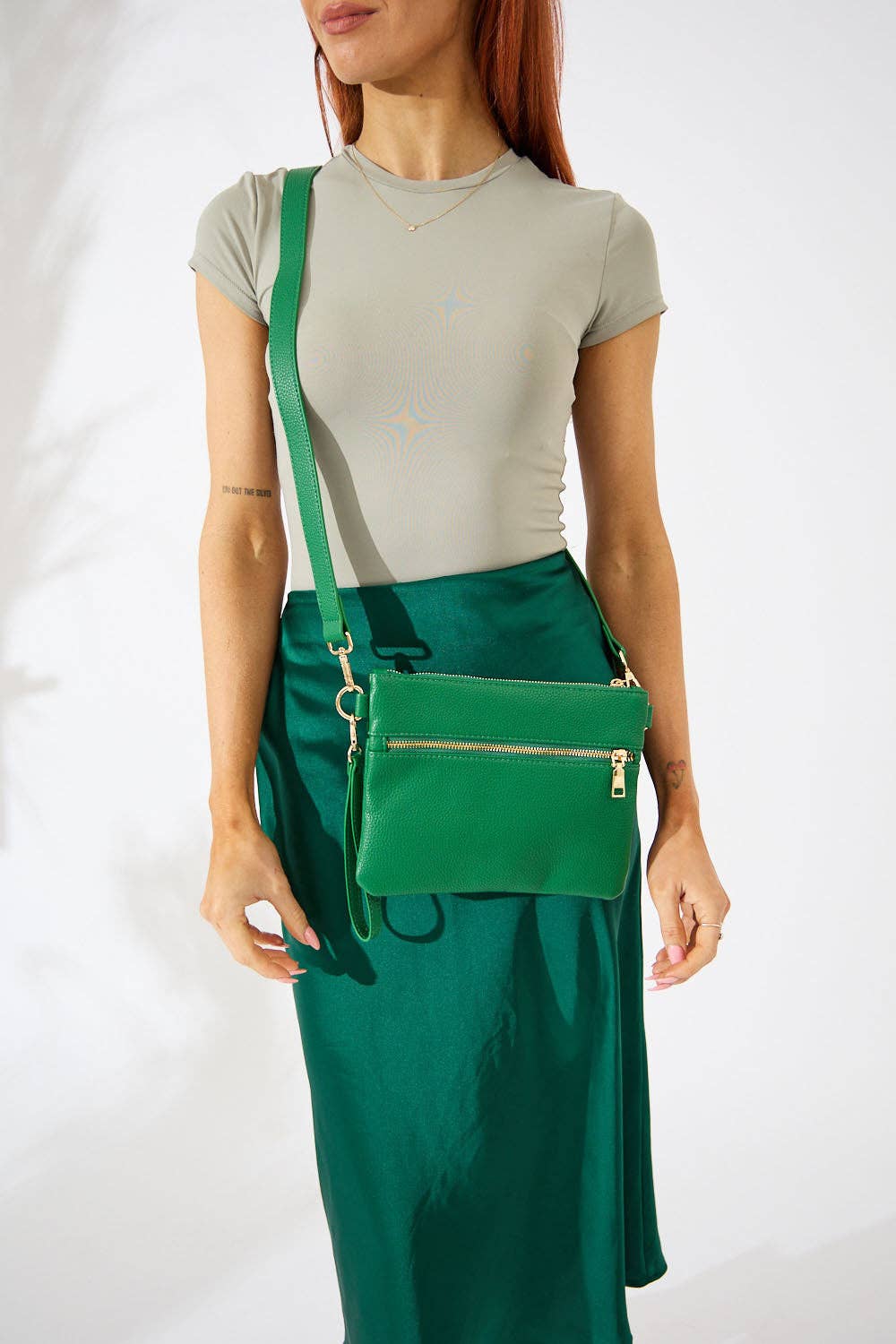 Nakoa The Label - Vegan PU Leather Arizona Crossbody - Emerald Green