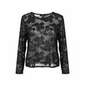The Italian Closet - Cruz- Black- Mesh sleeved top with sequin embelishment