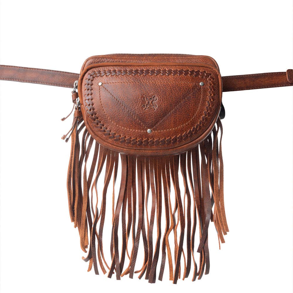 Myra Bag - Myra Zidana Stormy Trails Fringed Veg Tanned Leather Bag in Vintage Ember - Vintage Ember