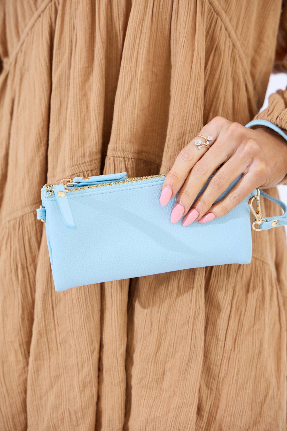 Nakoa The Label - Vegan PU Leather New Haven Crossbody Wallet - Light Blue