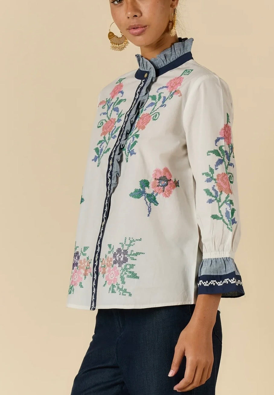 LARA FRILL TOP CREAM