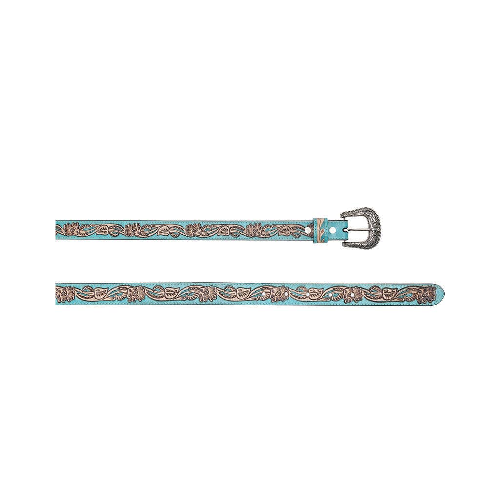 Myra Bag - Canyon Shadow Hand-tooled Women's Belt - Turquoise / M