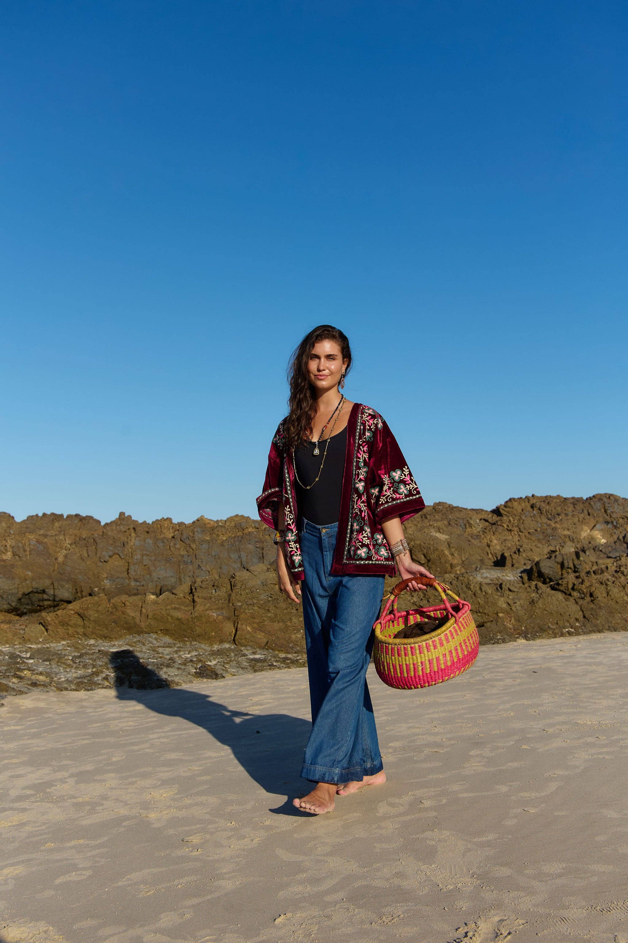 Velvet Kimono Jacket Bondi Embroidery