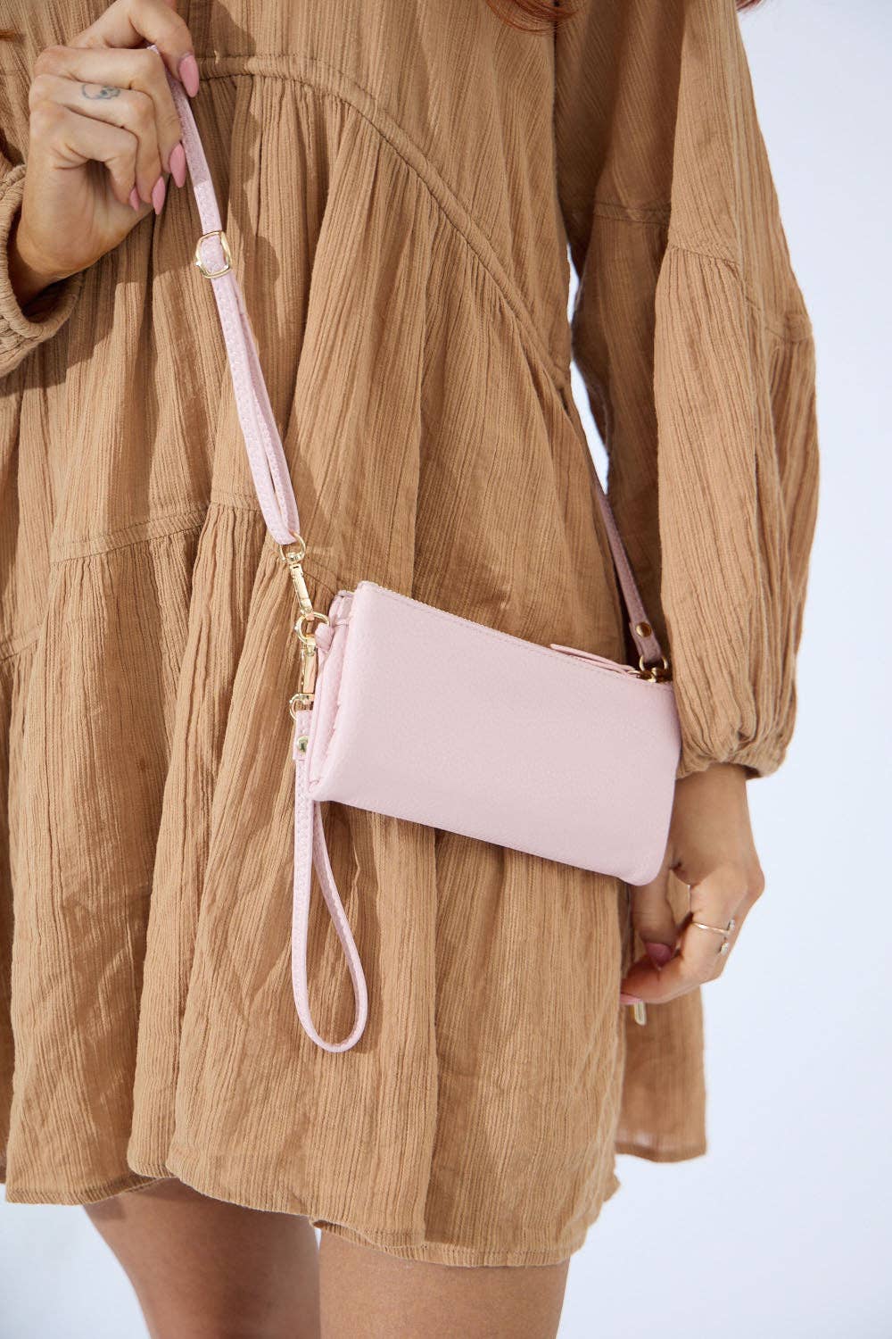 Nakoa The Label - Vegan PU Leather New Haven Crossbody Wallet - Light Pink