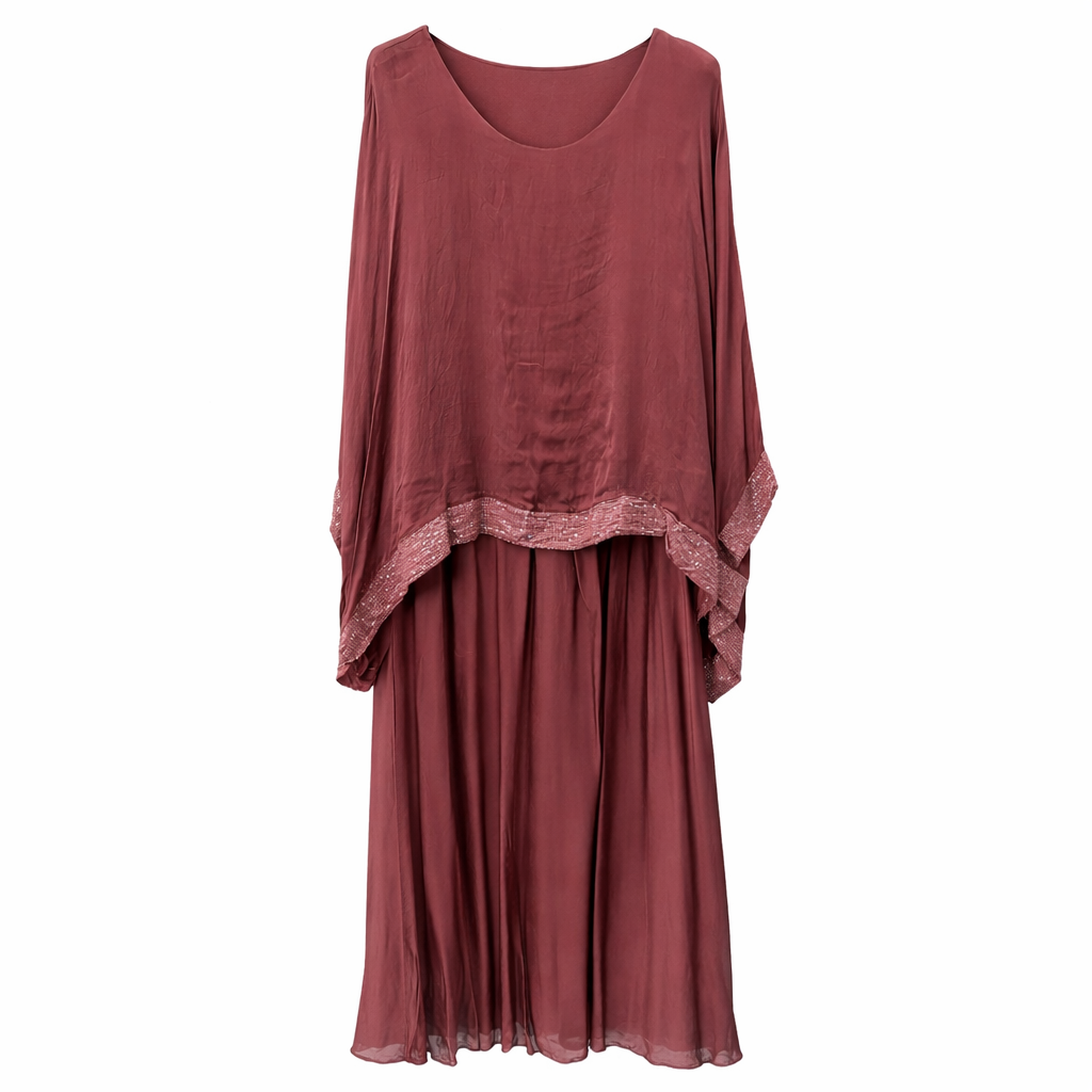 VeraMay - 6579 ITALIAN SILK DRESS  BRUCIATO - S/M