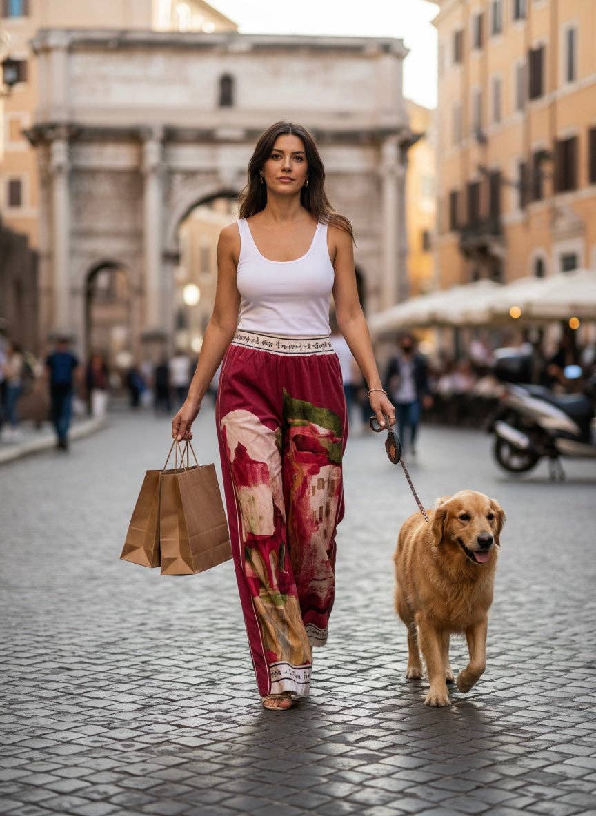 Take me to Italy - Wine Red Silk Pants