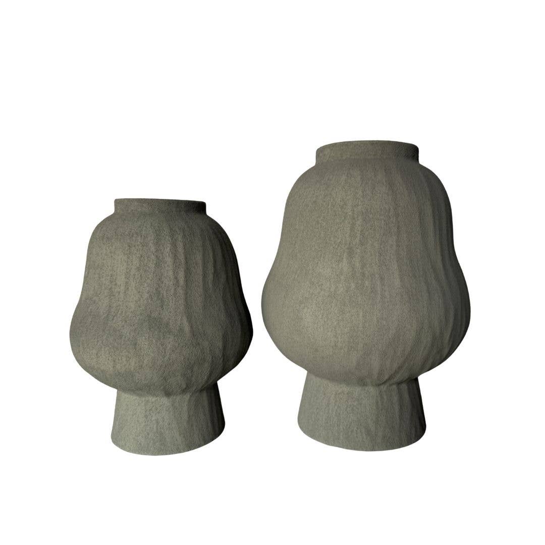 DARLIN - Elin Vases - Moss Stone  - (S) 21.5 cm Tall x 16.5 cm Dia
