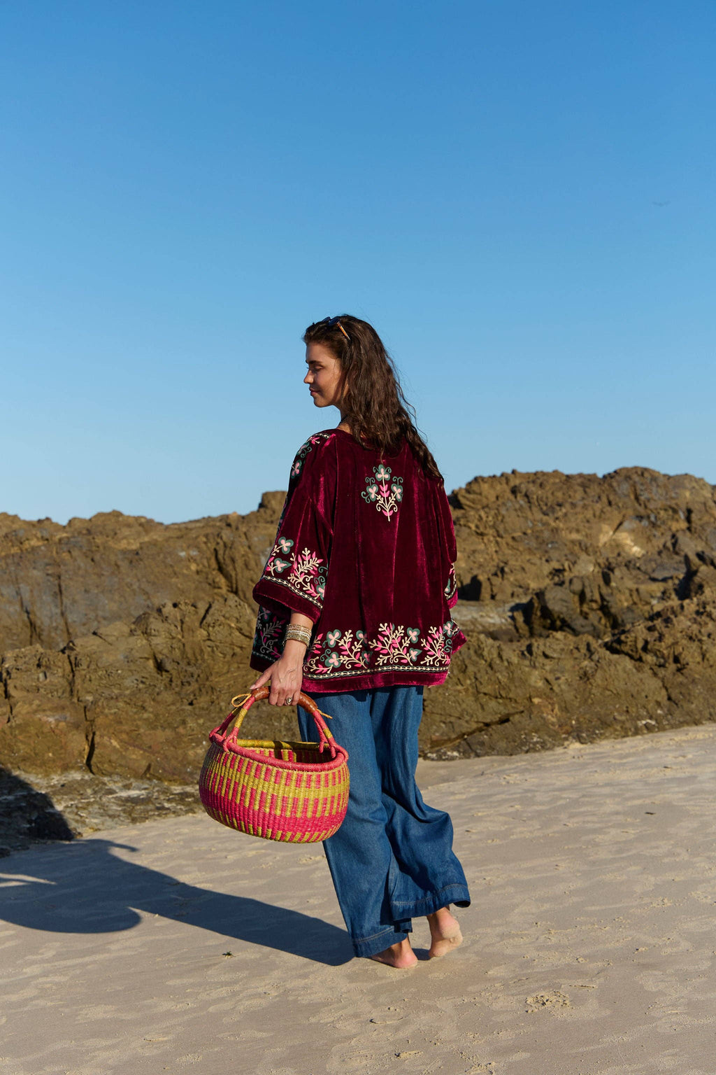Velvet Kimono Jacket Bondi Embroidery