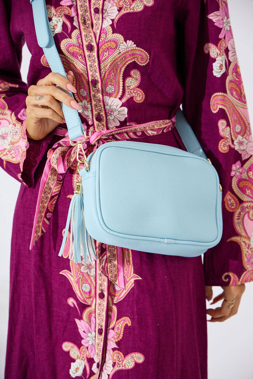 Nakoa The Label - Vegan PU Leather Sandy Springs Crossbody - Light Blue