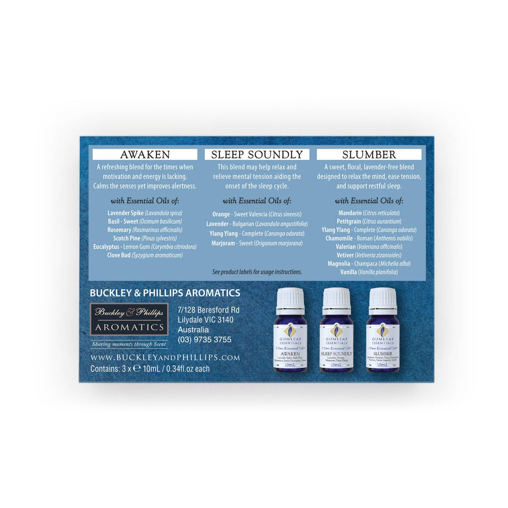 Buckley & Phillips Aromatics - Sleep Trio Essential Oil Box Set