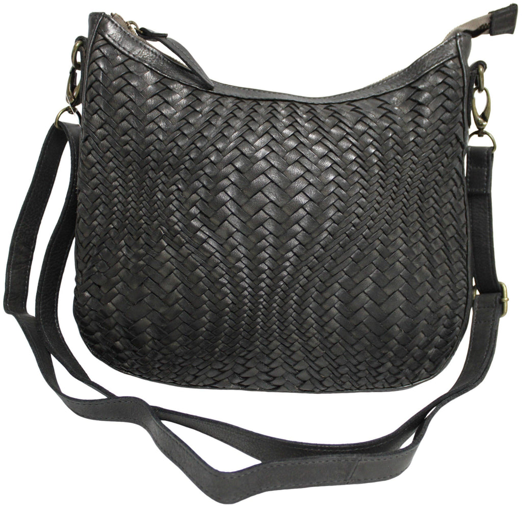 hide & chic - Leather Shoulder Bag with Adjustable Shoulder Strap.