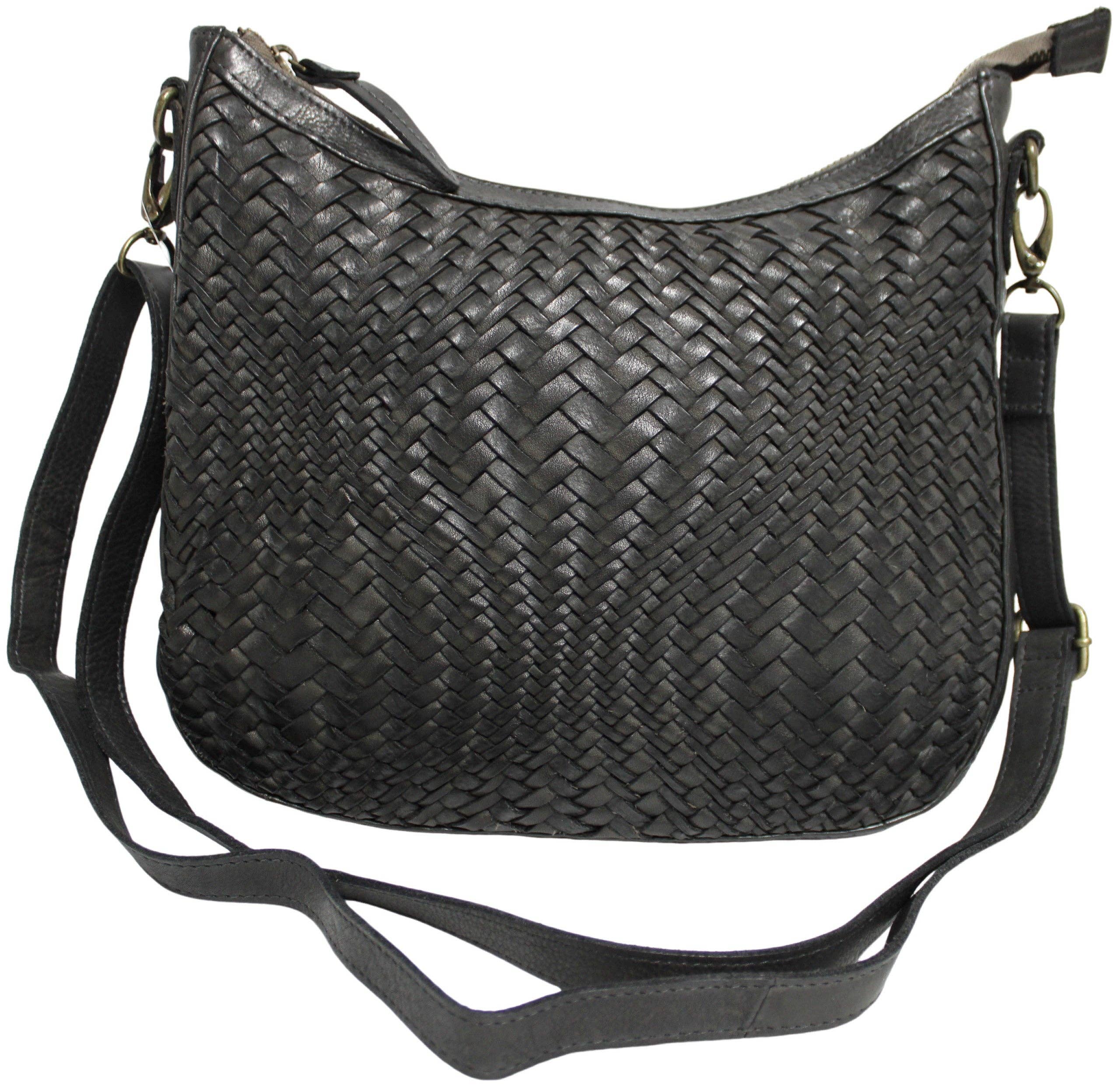 hide & chic - Leather Shoulder Bag with Adjustable Shoulder Strap.