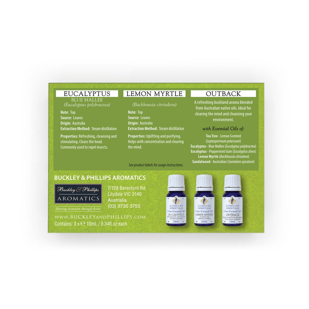 Buckley & Phillips Aromatics - Native Trio Essential Oil Box Set