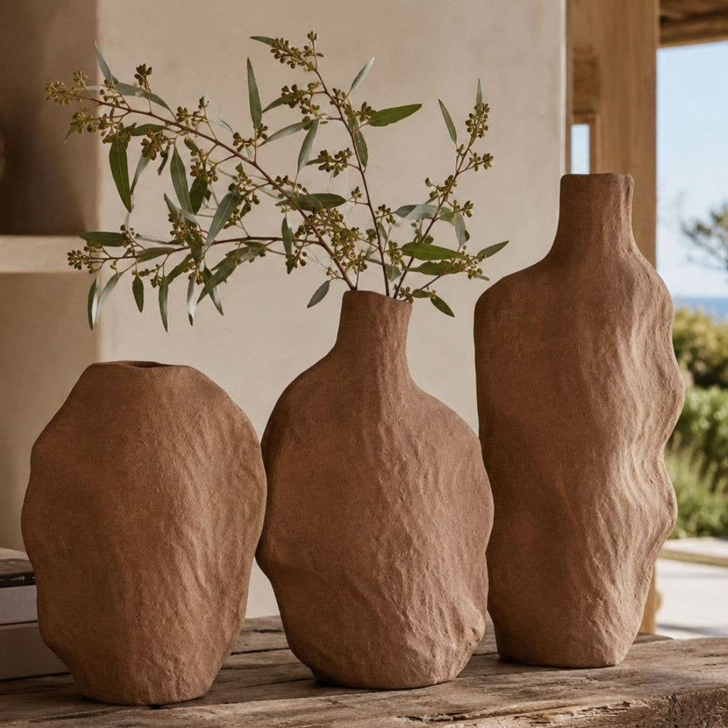 DARLIN - Cala Vases - Mocha - (M) 33 cm Tall x 22.5 cm Wide x 9.5 cm Thick
