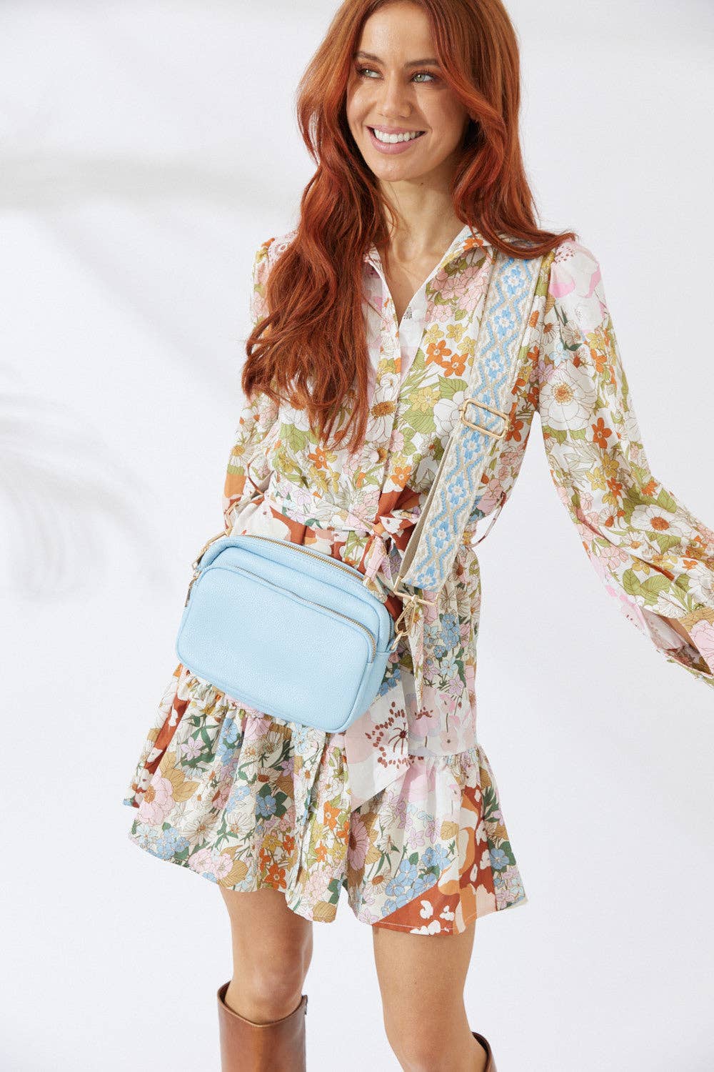 Nakoa The Label - Vegan PU Leather California Crossbody - Light Blue