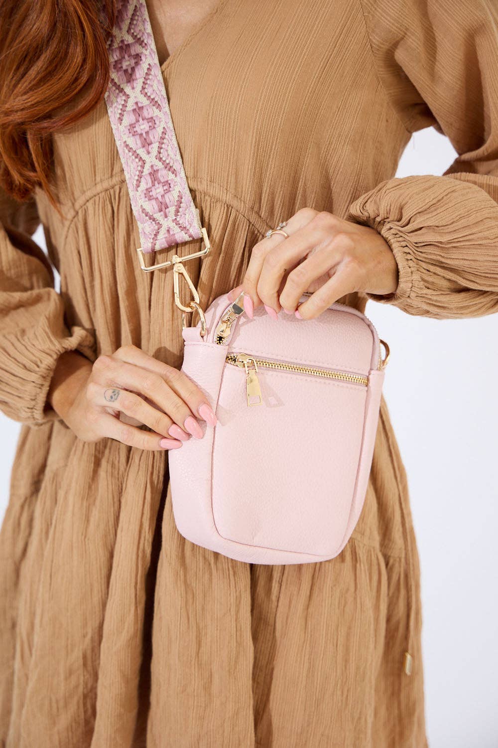 Nakoa The Label - Vegan PU Leather Palm Springs Phone Bag - Light Pink