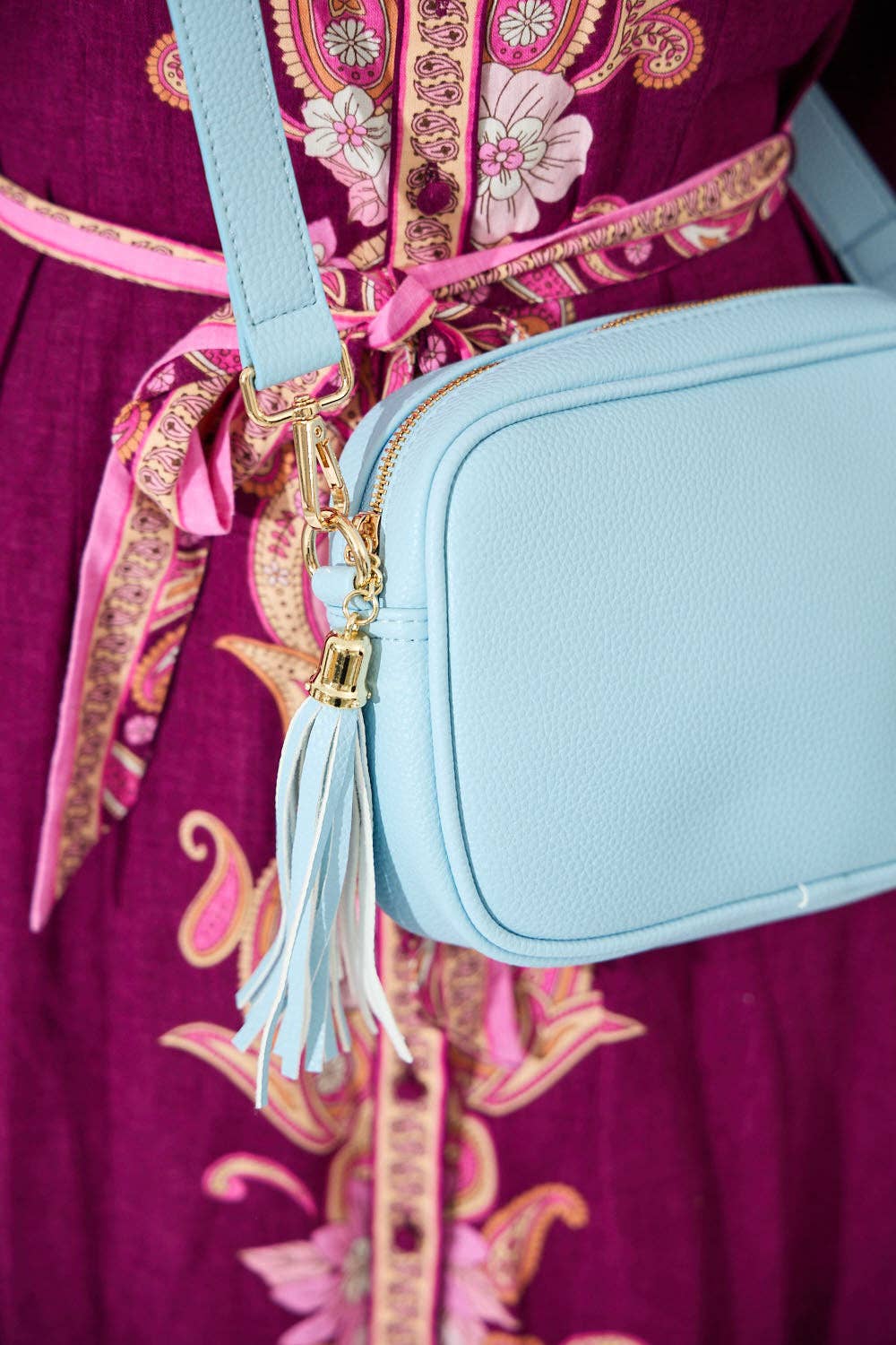 Nakoa The Label - Vegan PU Leather Sandy Springs Crossbody - Light Blue