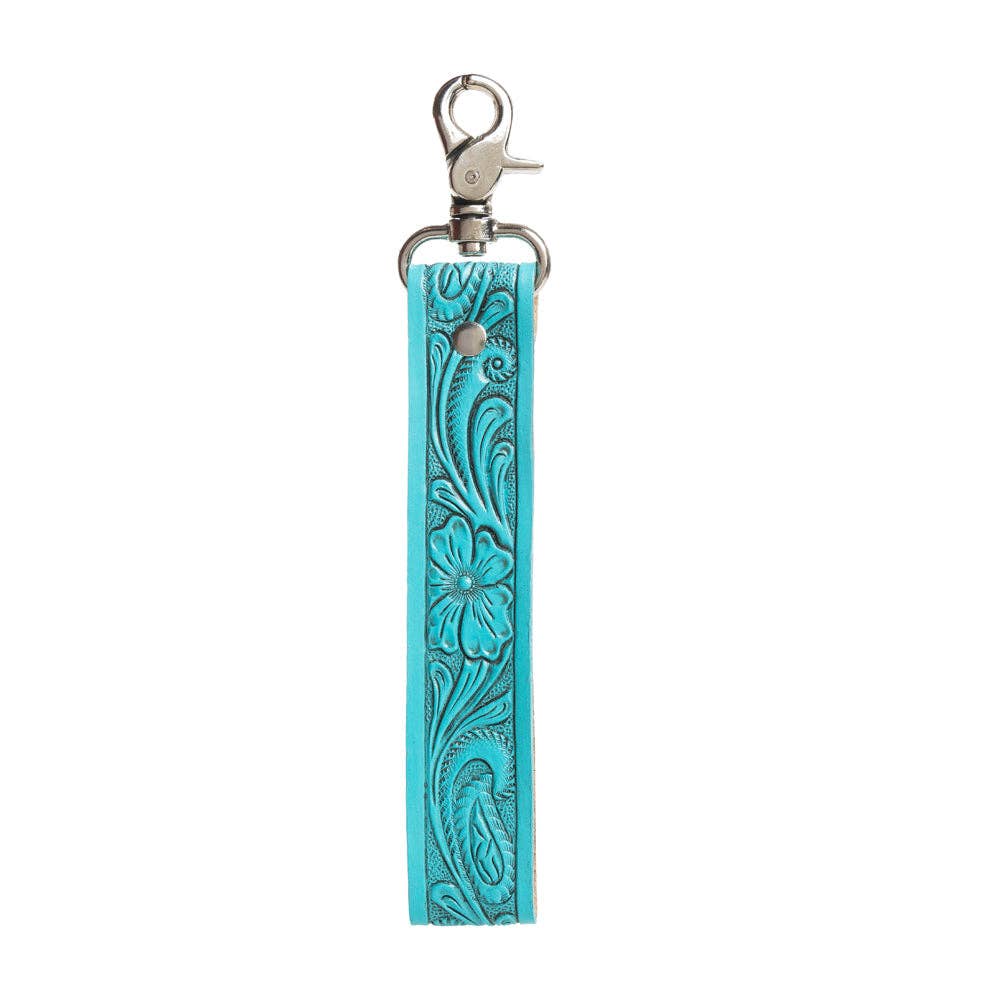 Myra Bag - Blooming Meadow Key Fob in Turquoise