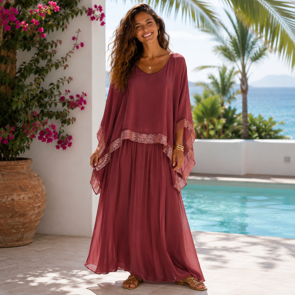VeraMay - 6579 ITALIAN SILK DRESS  BRUCIATO - S/M