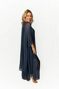 The Italian Closet - Perdita- Navy- Italian Silk long jacket with satin binding