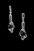 Earrings Gold Obsidian 6896