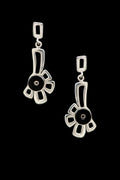 Earrings Gold Obsidian 6896