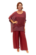 The Italian Closet - Elvera- Bordeaux- Silk tunic with sequin panel
