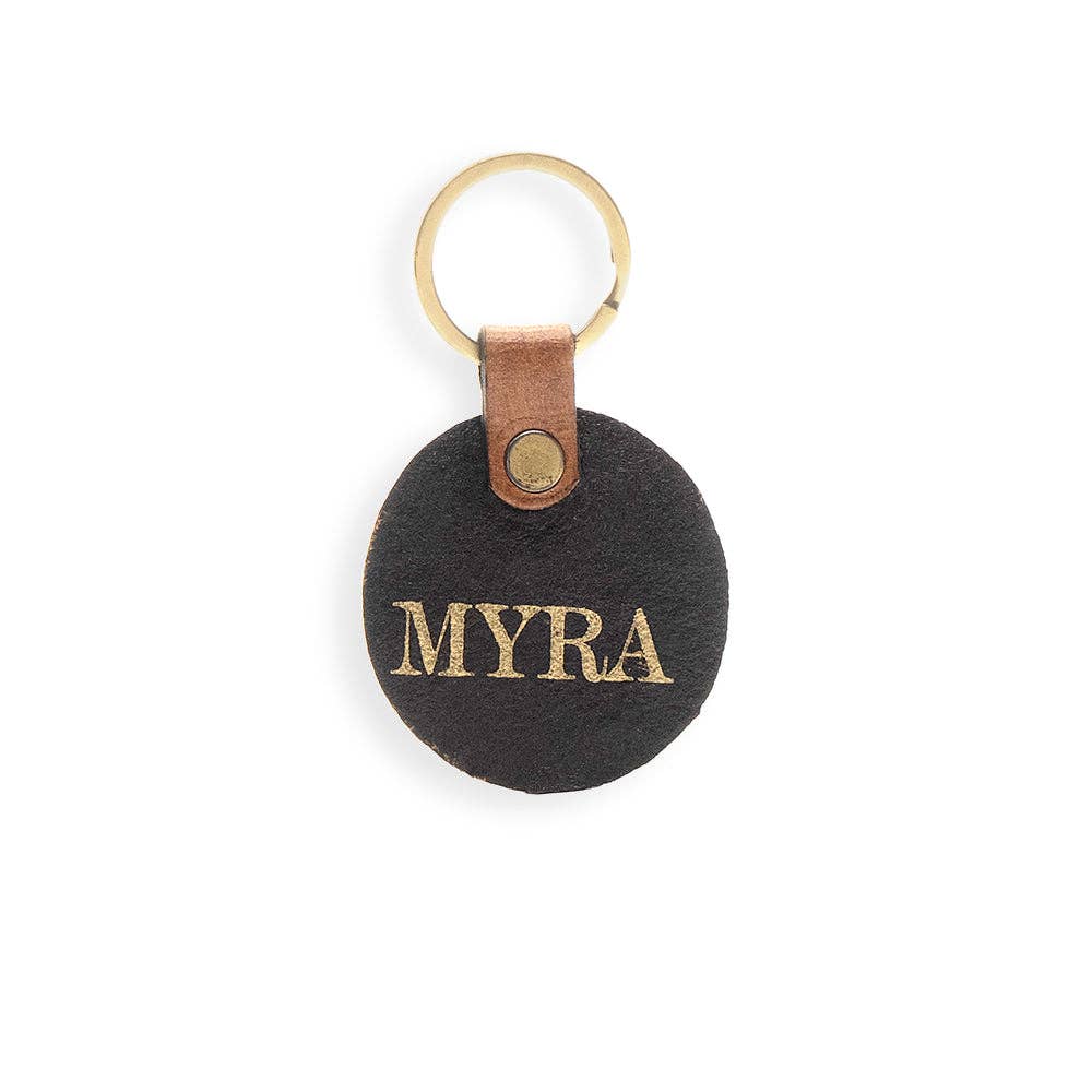 Myra Bag - Buttercup Hand-tooled Leather Key Fob