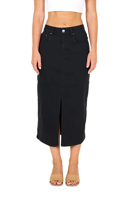 The Lucia Midi Skirt - Black