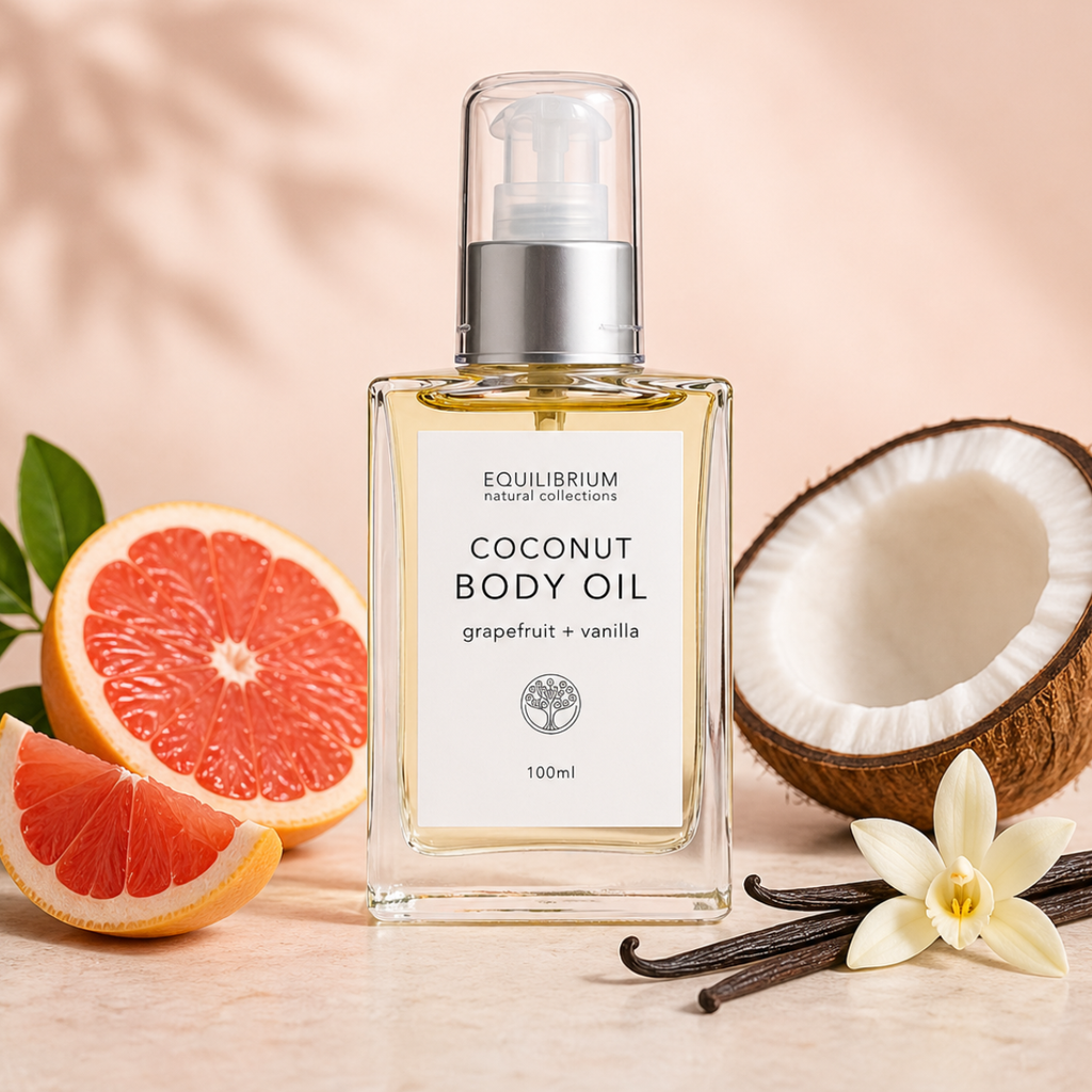 Equilibrium Natural Collections - COCONUT BODY OIL GRAPEFRUIT + VANILLA 100ML