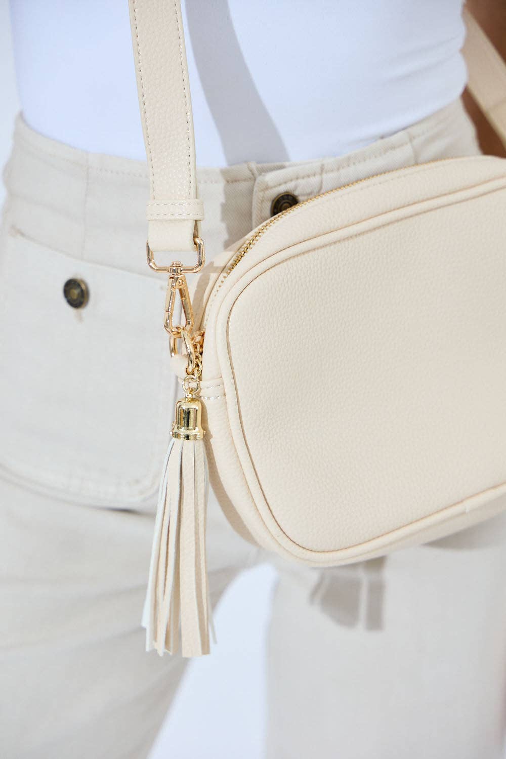 Nakoa The Label - Vegan PU Leather Sandy Springs Crossbody - Ivory