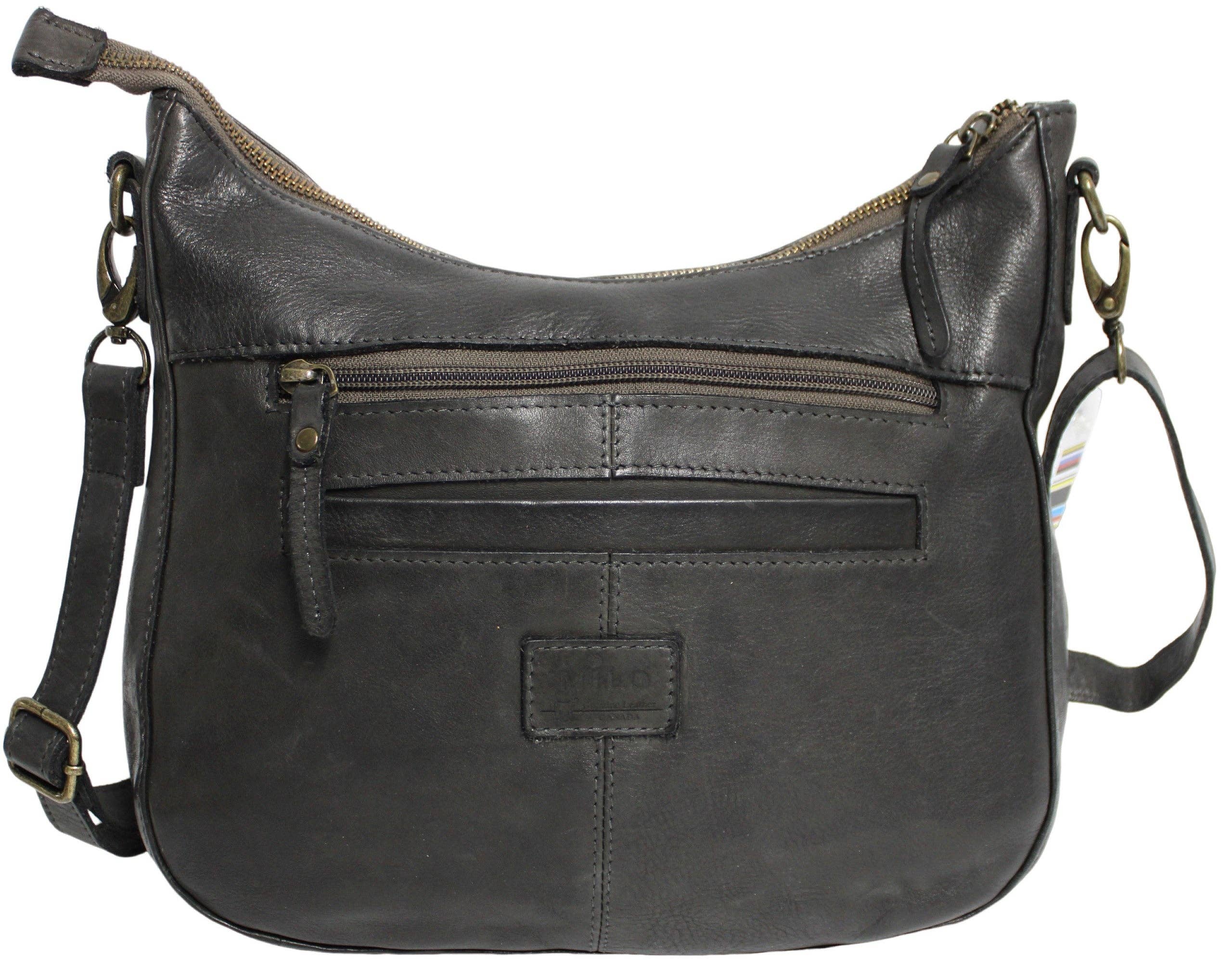 hide & chic - Leather Shoulder Bag with Adjustable Shoulder Strap.