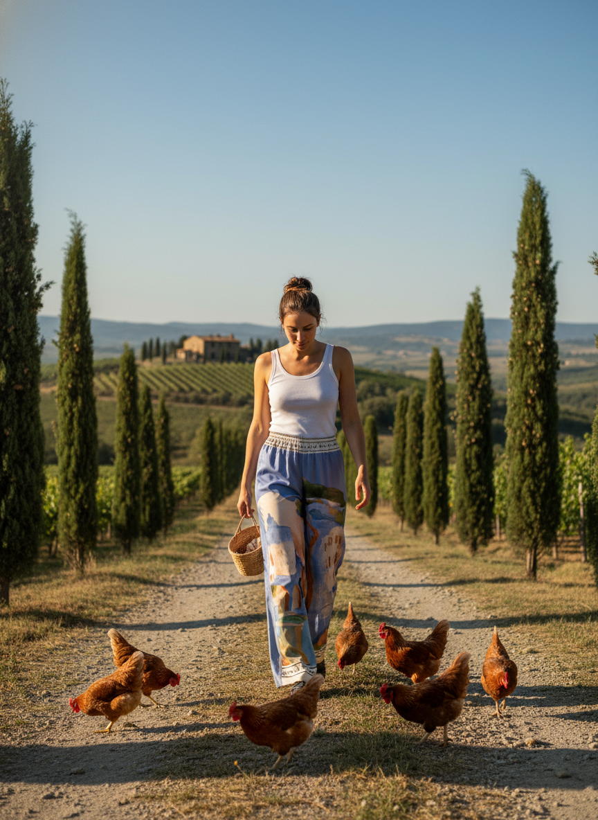 Take me to Italy - Azurro Blue Silk Pants